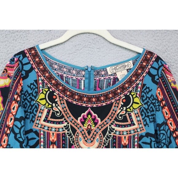 Flying Tomato 3/4 Belled Sleeves Tunic/Mini Dress-Small-Silky-Boho-Cottagecore - Picture 5 of 12